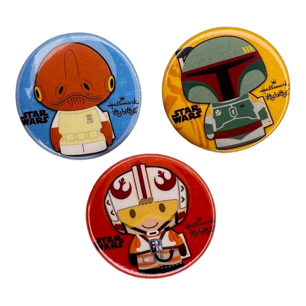 Disney Star Wars Hallmark Itty Bitty Limited Edition Pin Set of 3